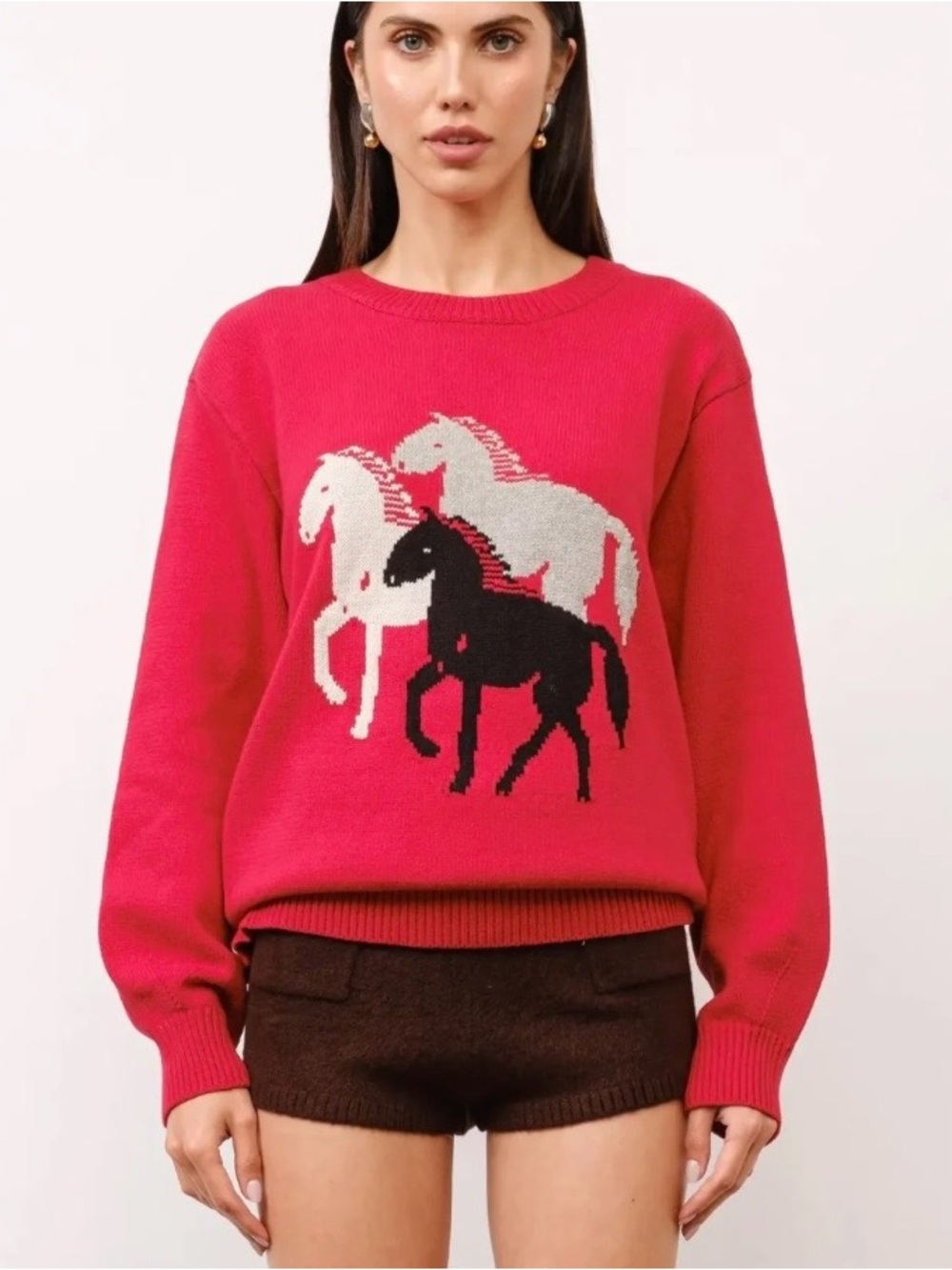 Women's Red Horse Crewneck Sweater